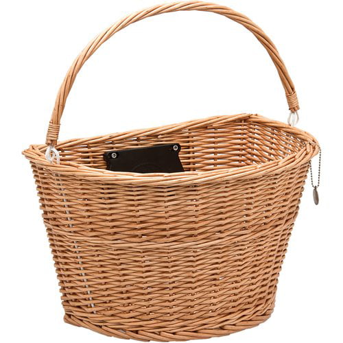 Borough Oval Wicker Front Basket With Handles And Quick Release Bracket
